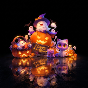 Lanterne a Forma di <span class=keywords><strong>Zucca</strong></span> da Appendere, Impermeabili e Riutilizzabili, Decorazioni per <span class=keywords><strong>Halloween</strong></span> da Esterno/Interno per Viali Comunali, Parchi e Ponti - Product Image 4