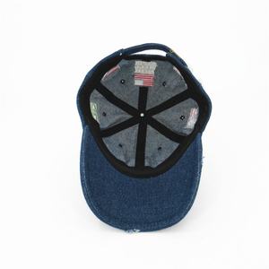 Gorra de mezclilla vintage bordada a medida con efecto desgastado, estilo de 5 paneles, imagen deportiva, característica de tela común y logotipo plano. - Product Image 6