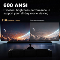 Projecteur de films sans fil 4K NBD T100 Led avec télécommande de table de bureau TV