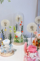 Großhandel Konservierte Löwenzahn-Blumen in Glaskuppel, Ewige Blumenarrangements, Geschenk für Feiertage, Muttertag, Valentinstag, Neujahr