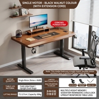 Bureau électrique réglable en hauteur à moteur unique en bois massif OEM 1600*600mm, bureau d'ordinateur, bureau d'étude, bureau à domicile, bureau de gaming