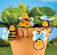 Pot de fleurs Cintre décoratif en métal peint à la main Bumblebee Pot Cintres