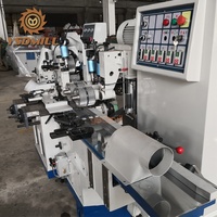 Mesin serut kayu empat sumbu, cetakan 4 sisi untuk gergaji Panel Horizontal lantai dan banister