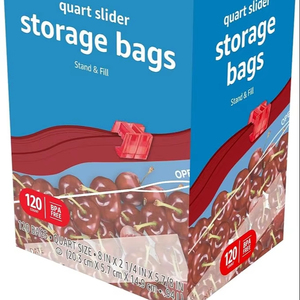 Bolsas deslizantes para congelador con válvula, sellado térmico, tecnología Power Shield, material PE, desechables, para almacenamiento de alimentos, precio de fábrica para supermercados - Product Image 1