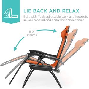 कैंपिंग चेयर रीक्लियर्स तकिए और कप धारक शून्य गुरुत्वाकर्षण लाउंज थोक समायोज्य स्टील जाल - Product Image 2