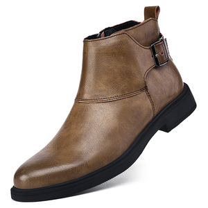 Stivali Chelsea da uomo in vera pelle di lusso di marca maschile Basic stivali di alta qualità inverno peluche <span class=keywords><strong>scarpe</strong></span> da neve comode <span class=keywords><strong>scarpe</strong></span> da passeggio - Product Image 6