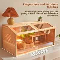 Cage de reproduction rectangulaire moderne en bois à température contrôlée, style villa, kit complet pour petits animaux, hamsters, cailles