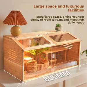 Jaula de Cría Rectangular Moderna de Madera con Control de Temperatura, Estilo Villa, Kit Completo <span class=keywords><strong>para</strong></span> Animales Pequeños, Hámsters y Codornices - Product Image 5