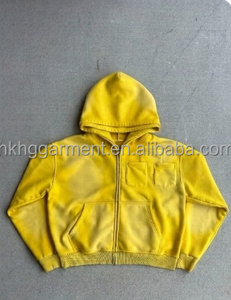 Sudadera con capucha vintage personalizada para hombre, lavada al ácido, 100% algodón, con logo personalizado impreso digitalmente, efecto desgastado por el sol, para hombre. - Product Image 3
