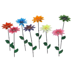 Dekorasi taman halaman luar ruangan, rangkaian bunga aster kecil simulasi seni besi - Product Image 5