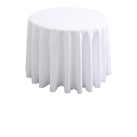 Nappe ronde en polyester blanc, tissée en papier, nappe décorative pour la maison ou les fêtes de mariage