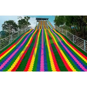 China New Plastic Rainbow Dry Snow Slide Outdoor Dry Ski Rainbow Slide Ride Plastic Slide For Amusement Park