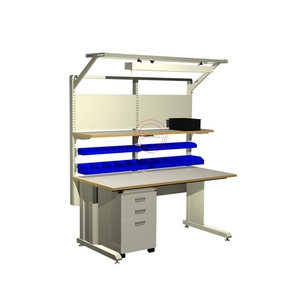 Detall thép chất lượng cao ESD bảng bàn làm việc chống tĩnh kim loại Máy Trạm với tủ công cụ - Product Image 2