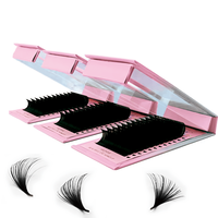 Cils super noirs fabriqués à la main de marque privée en gros vendeur d'extension de cils individuels plateaux de cils de volume en vison noir mat