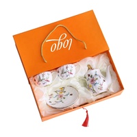 Prix de gros Ensemble de tasses à thé en céramique de style chinois à vent de Chine Boîte d'emballage en carton vide avec logo et doublure personnalisés