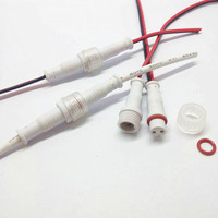 Mini Connecteurs Ronds Extérieurs pour Éclairage LED 2 ou 3 Cœurs, Boîtier PVC Étanche IP68, Contact Cuivre Mâle 0.3A 0.5A