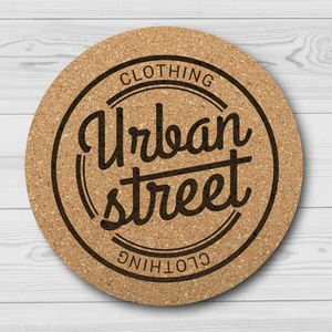 Posavasos de corcho impreso negro para uso promocional - Product Image 1