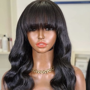 Parrucche bionde all'ingrosso del miele di Dropship con frangia colore naturale 100% capelli umani vergini brasiliani tesse e parrucca biondo Bang venditore - Product Image 5