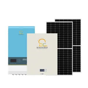 BR sistema de energia solar SOLAR 100kw painel solar Preço de atacado 5KW Sistema Solar Híbrido com Inversor Solar Para casa