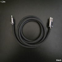 Cables USB a de 8 Pines Resistentes a la Intemperie, con Doble Conector Recto, Malla de Nailon Kirsite Trenzada
