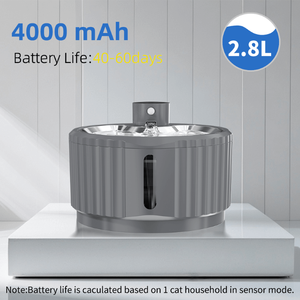 पालतू जानवरों के लिए बुद्धिमान पानी का फव्वारा पालतू जानवरों के लिए स्वचालित पानी डिस्पेंसर 2.8l काला ग्रे पानी डिस्पेंसर बिल्ली स्मार्ट - Product Image 4