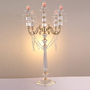 5 Arm Acrylic <strong>Candelabra</strong> for Vase Wedding Decoration Centerpieces - Product Image 2