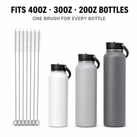 Ensemble de brosses à bouteilles en nylon de qualité alimentaire, 10 pièces, manche en acier inoxydable 304, kit de nettoyage complet pour usage familial
