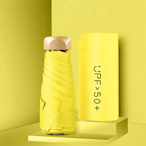 Parapluie pliant ultra-léger et compact avec poignée en alliage cinq plis et revêtement en caoutchouc noir, idéal pour la publicité et les activités en plein soleil - Product Image 6