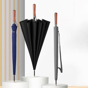 Parapluie de voyage pour navetteurs, 16 baleines, diamètre 115 cm, hauteur 92 cm, poids net 596 g, manche en bois massif, armature en fibre de verre - Product Image 1