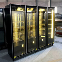 Vitrine Réfrigérée Commerciale Sans Givre à Double Porte Vitrée, Éclairage LED, Étagères Réglables, Réfrigérateur à Bière et Boissons pour Supermarché