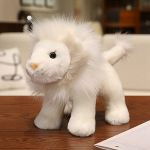 Peluche Lion Blanc Dessin Animé Ultra Douce pour Crèche, Animal en Peluche Zoo, Jouet Confortable pour Enfants, Petite Poupée Lion Artificielle au Design Inspiré - Product Image 3