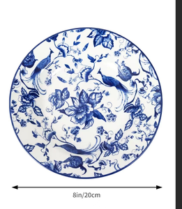 Plato Hondo de Cerámica de 8 Pulgadas para Sopa, Estilo Chino Azul y Blanco, con Impresión Subesmalte de Alta Temperatura, <span class=keywords><strong>Vajilla</strong></span> <span class=keywords><strong>Artesanal</strong></span> - Product Image 5