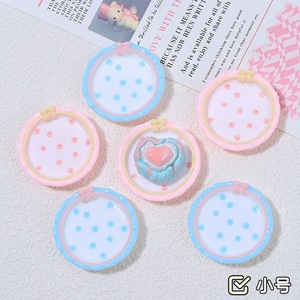 Nouveau design nœud à pois plaque en résine cabochon à dos plat pour maison de poupée miniature, accessoires de colle crème DIY, autocollant de réfrigérateur - Product Image 5