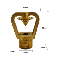 DN15/20 Sprinkler Api Terbuka, Sistem Sprinkler Api Fleksibel, Nozzle Kabut Air Tipe Impact