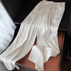 <span class=keywords><strong>Pantaloni</strong></span> da donna in <span class=keywords><strong>misto</strong></span> cotone a tutta lunghezza <span class=keywords><strong>pantaloni</strong></span> larghi dritti Casual con coulisse a vita alta traspirante larghi - Product Image 1