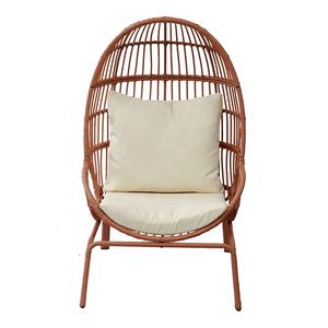 Ensemble de fauteuils en rotin tressé pour <span class=keywords><strong>jardin</strong></span>, balcon, porche ou terrasse, design moderne KD, en métal, en forme d'œuf, en promotion - Product Image 4