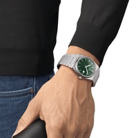 Montre mécanique automatique PRX pour homme avec logo personnalisé, cristal saphir, cadran de 40 mm, aiguilles argentées, acier inoxydable