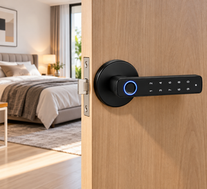 SINON Tuya Bluetooth Smart <b>Door</b> <b>Handle</b> Lock <b>Fingerprint</b> Digital Lever <b>Door</b> Lock with Password Keyless Entry for Home Apartment - Product Image 2