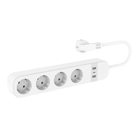 Multiprise intelligente Wi-Fi Tuya Premium avec 4 prises EU et ports USB, contrôle à distance via application, pour la maison et le bureau