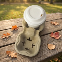 Support jetable pour 2 gobelets, plateau à café à emporter, diamètre 80-90 mm, lot de 600, porte-boissons biodégradable pour gobelets en papier