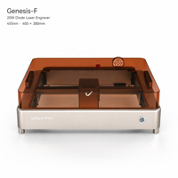 Máquina de Grabado Láser de Diodo de 10W/20W, Fabricante de Máquinas de Grabado Portátiles Refrigeradas por Aire de Escritorio de 400x380 mm para Madera, Acrílico y Cuero