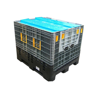 Conteneur de stockage pliable industriel HUADING 1200*1000*1000mm en HDPE antidérapant avec revêtement en poudre, boîte de déménagement pliable avec boucle