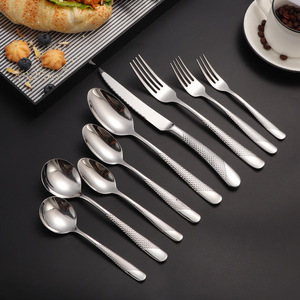 304 stainless steel knife and fork spoon <b>star</b> drill handle steak knife eating spoon fork spoon soup spoon western tableware set - Product Image 2