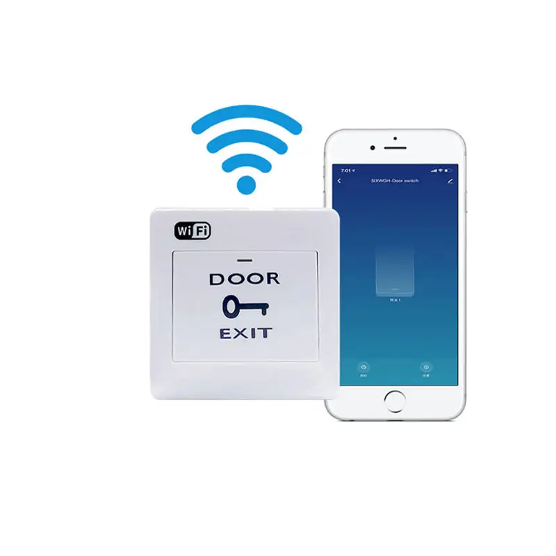 Bouton de sortie de porte WiFi Tuya commutateur d'accès à télécommande pour système de contrôle d'accès prenant en charge le partage de nuage de télécommande APP