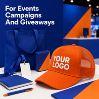 Casquette promotionnelle 5 panneaux en maille avec logo personnalisé, casquette de camionneur structurée en coton, ajustable, pour événements, cadeaux promotionnels, vente en gros