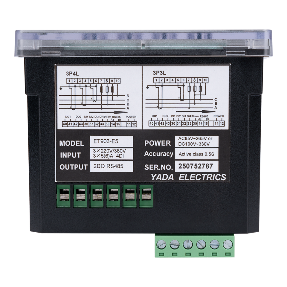 Class 0.5S Three Phase Multifunction Power Meter RS485 Modbus Panel ...