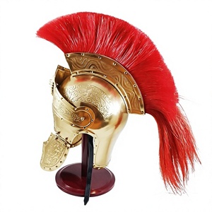 Casco de Centurión Romano Medieval Portátil con Pluma Roja, Hecho a Mano, de Hierro Plateado, Accesorio Histórico para Disfraces, Regalo de Halloween - Product Image 3