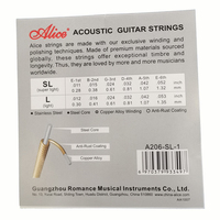 Acoustic Guitar Stainless Steel String Alice A206SL .011 Inch 0.28 mm 1st E First Single String Encordoamento