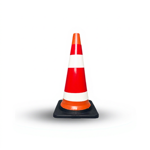 Nouveau cône de signalisation routière en PVC orange durable 70 cm, résistant à la chaleur et aux fissures, marque SSBO, longue durée de vie, sécurité routière et de stationnement, garantie 1 an - Product Image 1