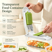 18-in-1 multifunctionele groentehakker, -snijder, -dicer, mandoline-snijder met opvangbak, voor uien, aardappelen en andere voedselbereiding in de keuken